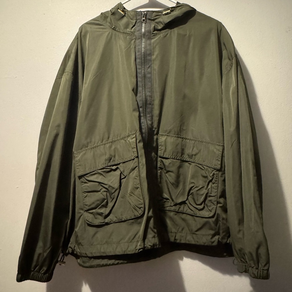 Old Navy Green Windbreaker Hooded Jacket